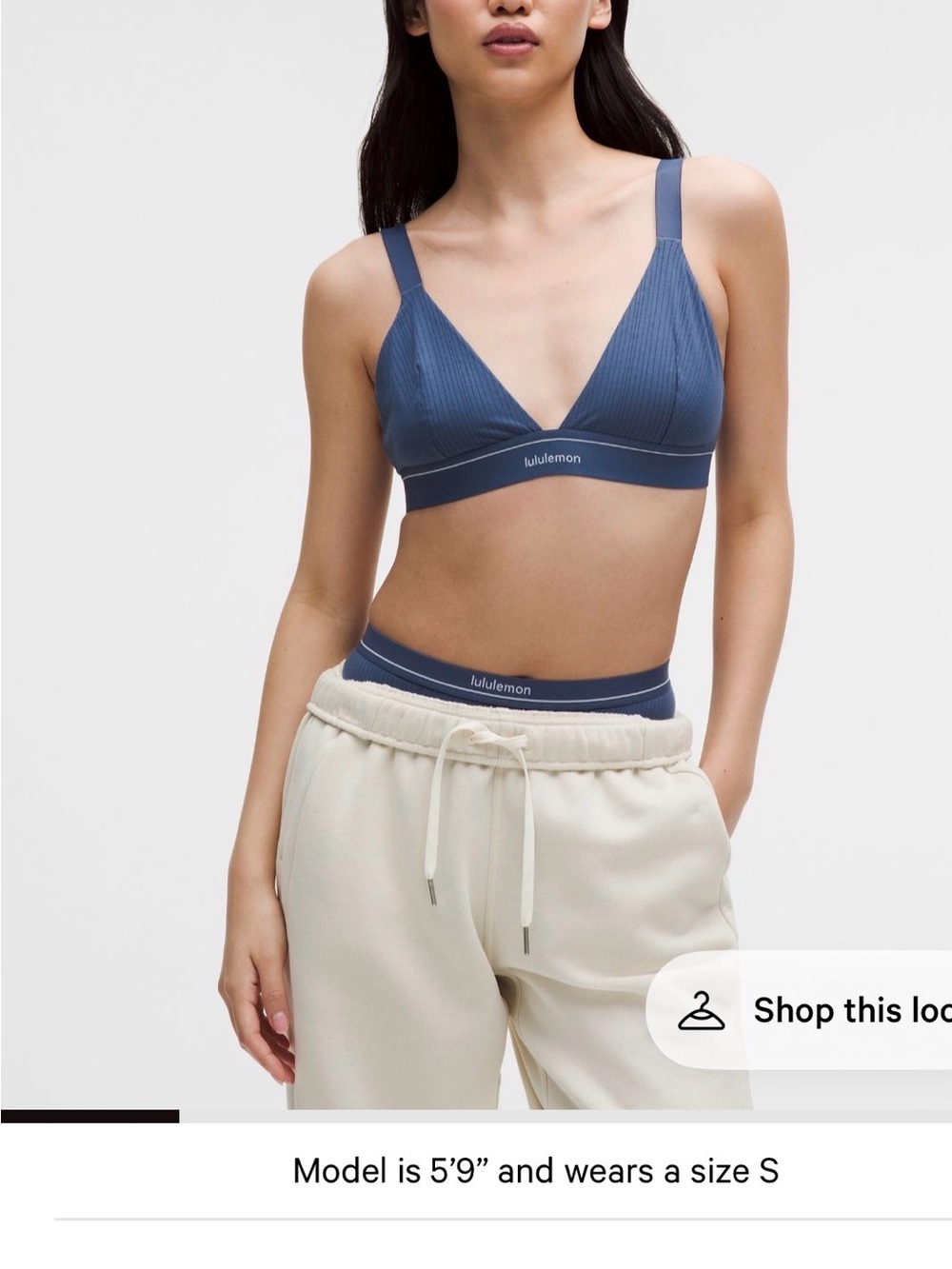 lululemon athletica Slate Blue Ribbed V-Neck Bralette